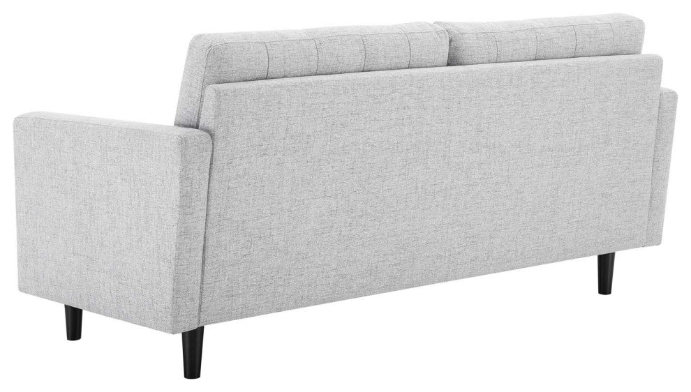 Tufted Sofa, Fabric, Gray, Modern, Living Lounge Hotel Lobby Hospitality