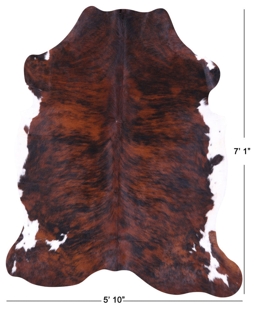7' 1" X 5' 10" Brindle Natural Cowhide Rug C1990