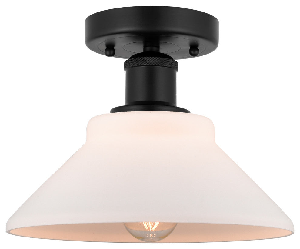 Innovations 616-1F-BK-G131 1 Light 8.375" Semi-Flush Mount, Matte Black