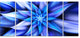 Dancing Blue Flower Petals, Floral Canvas Art Print, 60"x28", 5 Panels