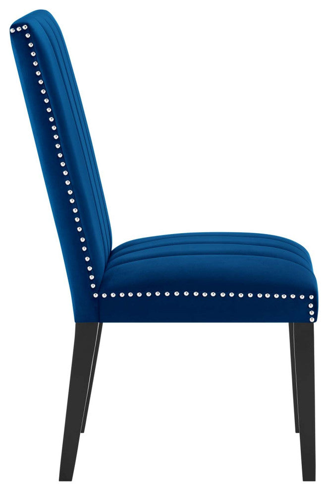 Catalyst Performance Velvet Dining Side Chairs, Set of 2, Navy