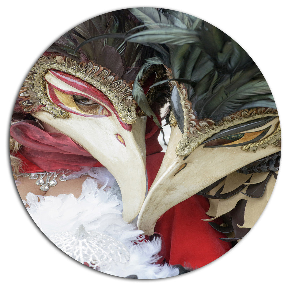 Carnival In Venice In Italy, Floral Round Wall Art, 11"