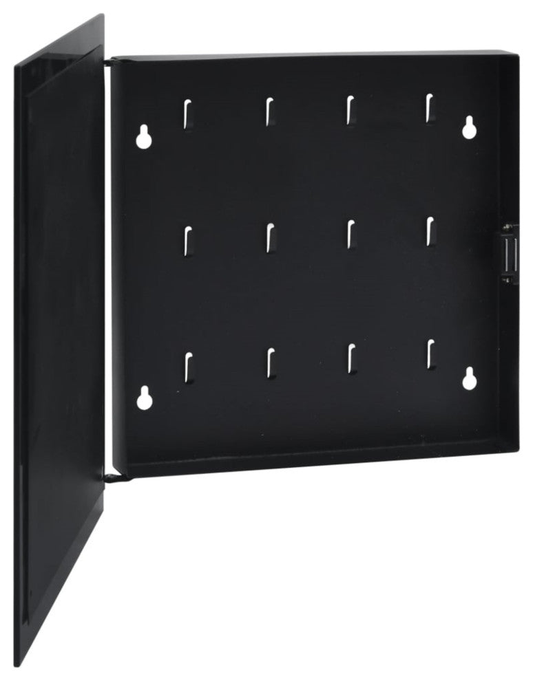 Vidaxl Key Box With Magnetic Board Black 13.8"x13.8"x2.2"