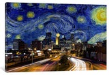 "Minneapolis, Minnesota Starry Night Skyline" by iCanvas, 40x26x1.5"