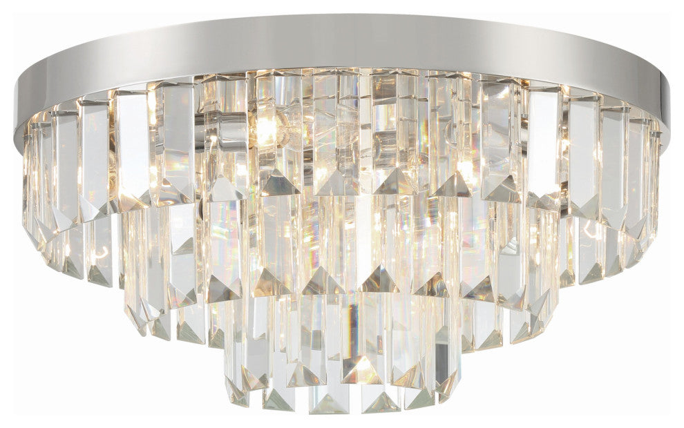 Crystorama Lighting Group HAY-1403 Hayes 8 Light 18"W Flush Mount - Polished