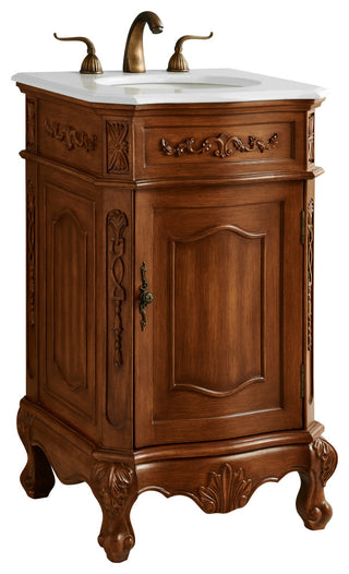 Bathroom Vanity, Teak, 21", Single Sink