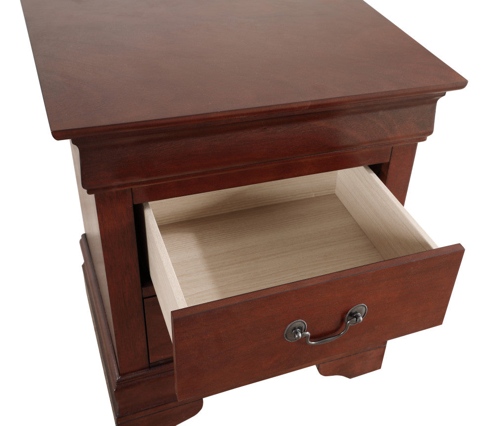 Louis Phillipe 2-Drawer Nightstand, Cherry