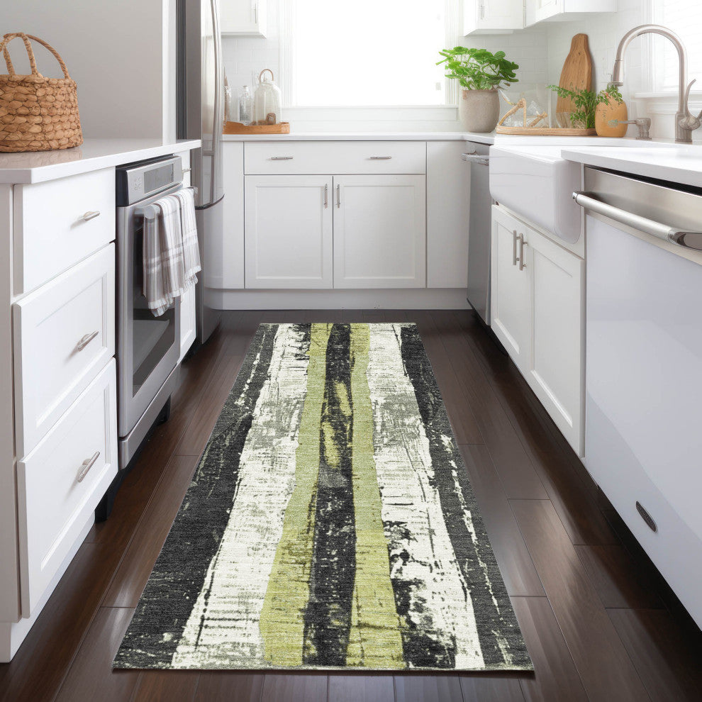 Machine Washable Indoor/Outdoor Chantille ACN1872 Aloe 2'3" x 7'6" Runner Rug