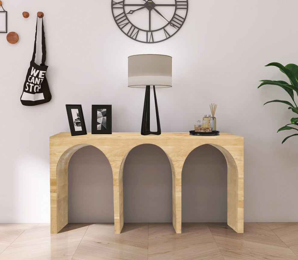 June Black Oak Console Table, Oak, 60" W X 18" D X 30" H