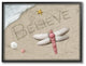 Believe In Sand, Starfish Sand Dollar and Seashell Dragonfly, Framed, 24"x30"