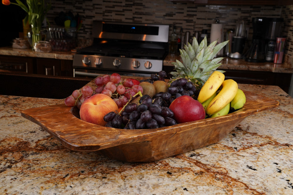Food Safe Eurostyle Deep Rustic Wooden Dough Bowl