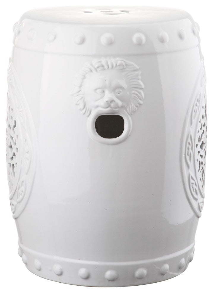 Safavieh Flower Drum Garden Stool, White