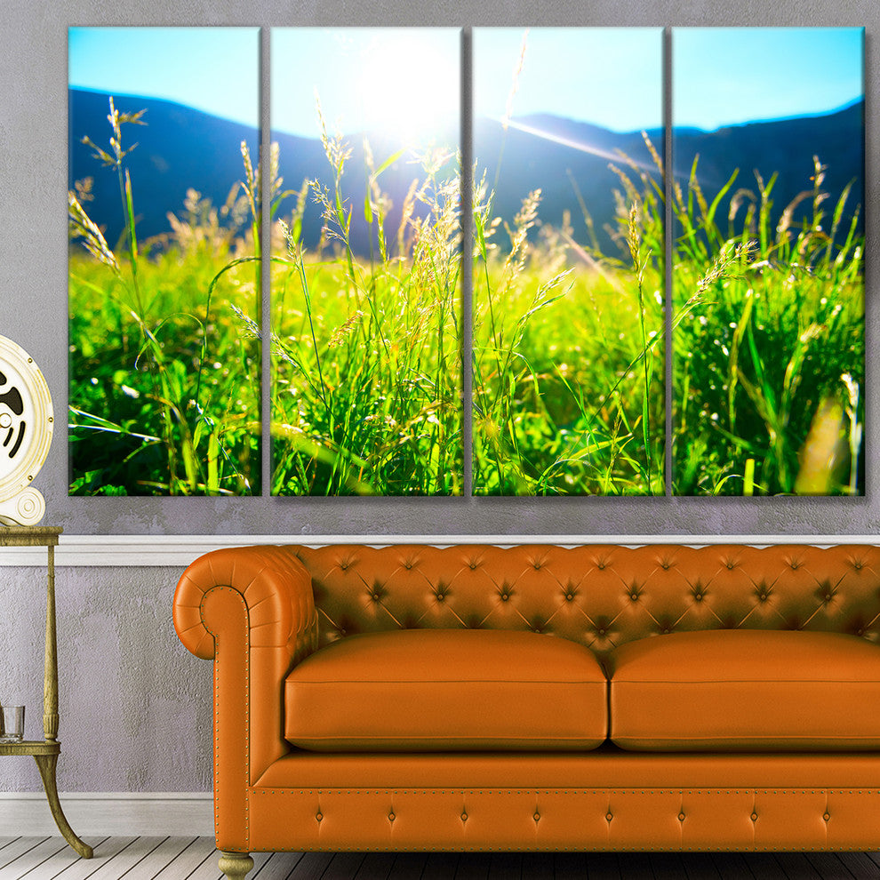 Beautiful Green Nature Wonder, Landscape Canvas Art Print, 48"x28", 4 Panels