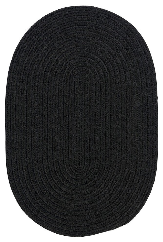 Colonial Mills Boca Raton BR42 Black Indoor/Outdoor Area Rug, Oval 2'x10'