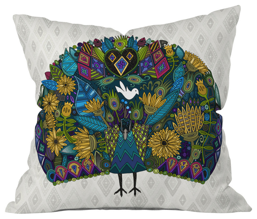 Deny Designs Sharon Turner Peacock Garden Outdoor Throw Pillow