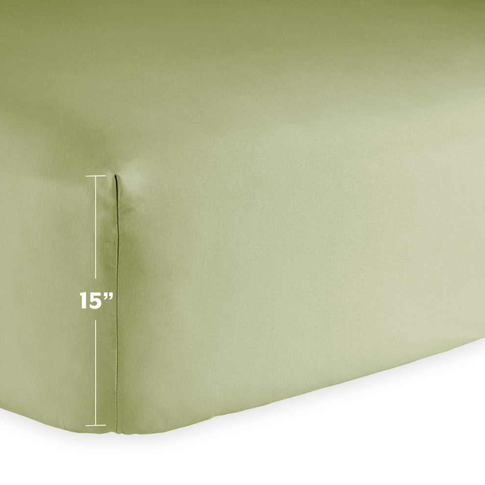 Bare Home 1800 Microfiber Sheet Set, Sage, Full