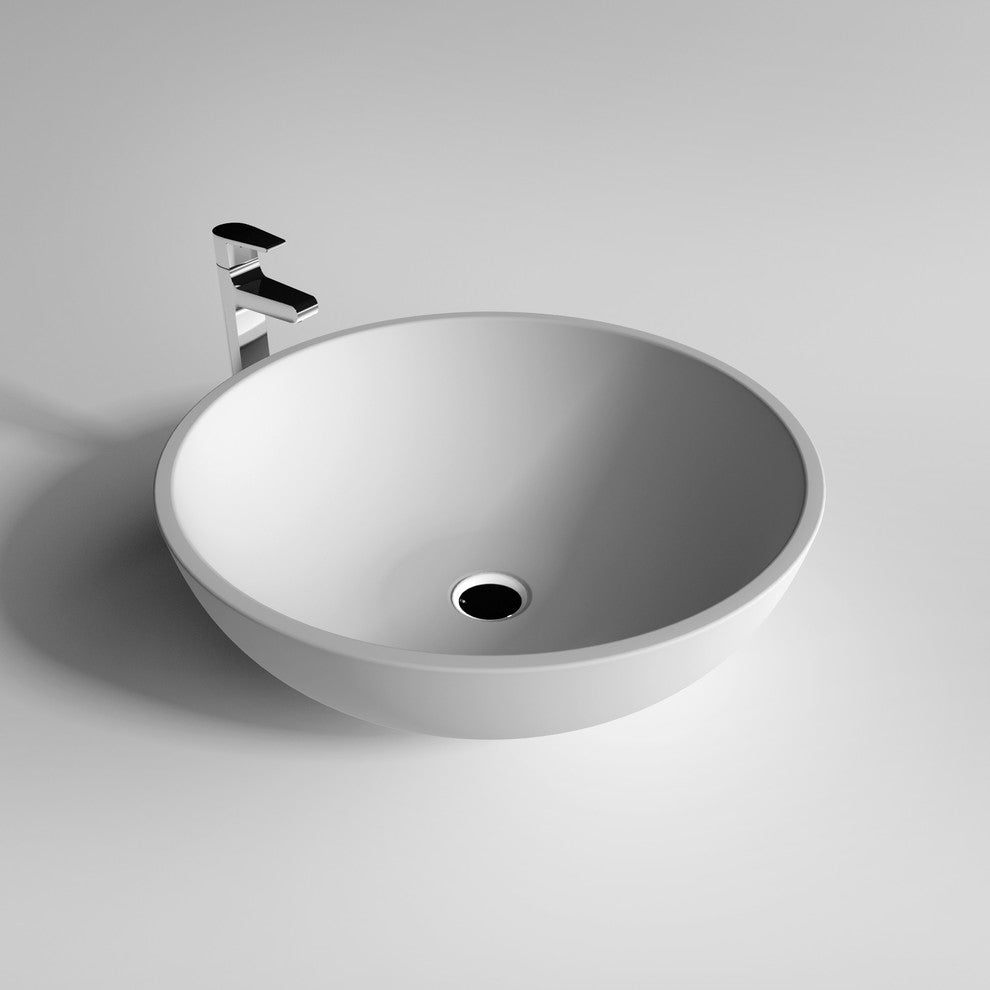 Legion Furniture Algemon Matte Sink Bowl, White, 19.7"