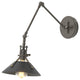 Henry Sconce, Dark Smoke Finish, Black Accents