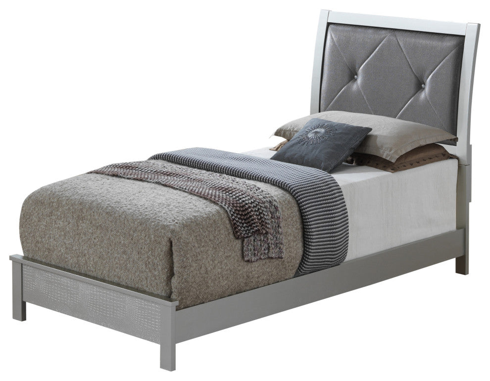 Carly Bed, Silver Champagne, Twin