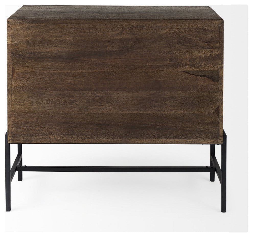 Rustic Dark Brown Two Door Shadowbox Cabinet