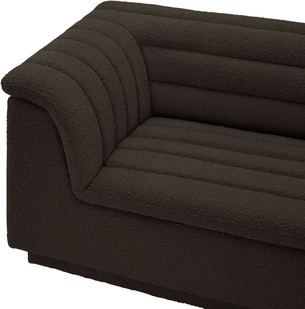 Cascade Upholstered Modular Sofa, Brown, Boucle Fabric, Corner Sectional