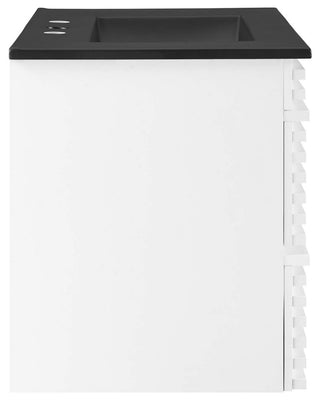 Render 30" Wall-Mount Bathroom Vanity, White Black