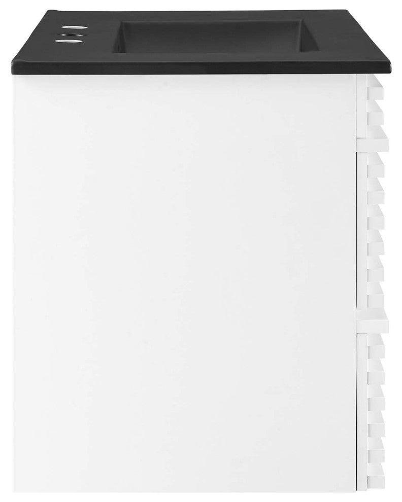 Render 30" Wall-Mount Bathroom Vanity, White Black