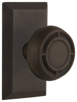 Studio Plate Privacy Mission Door Knob, Oil-Rubbed Bronze