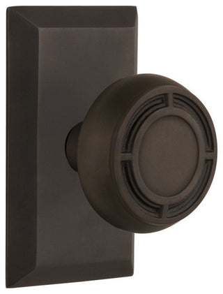 Studio Plate Privacy Mission Door Knob, Oil-Rubbed Bronze