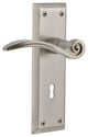 New York Plate With Keyhole Swan Lever, Satin Nickel, Passage, Non-Handed