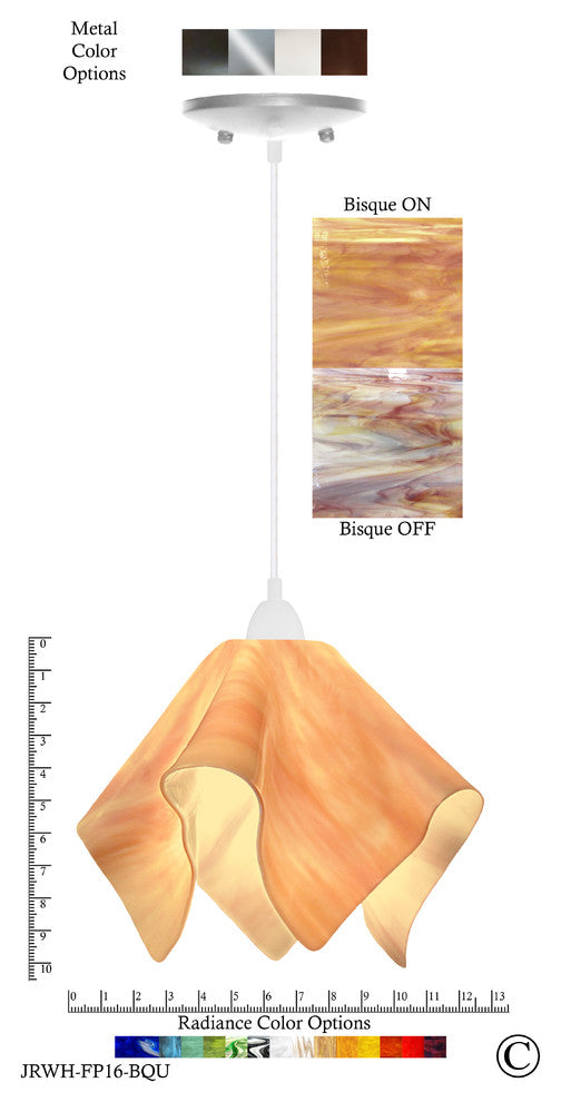 Jezebel Radiance Flame Large Pendant, Bisque