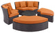 Convene Circular Outdoor Patio Daybed Set, Espresso Orange