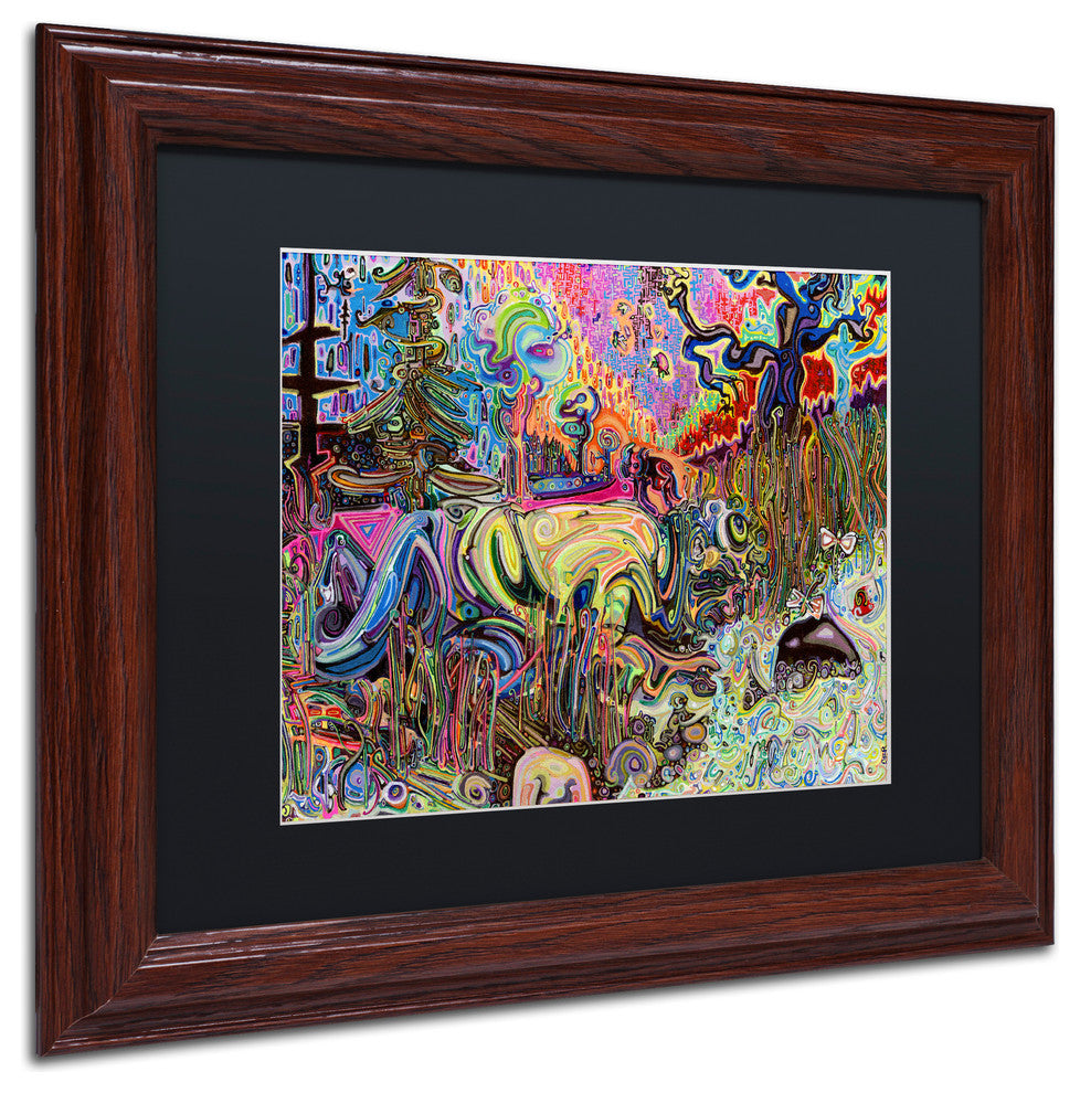 Josh Byer 'Water' Art, Wood Frame, Black Mat, 14x11