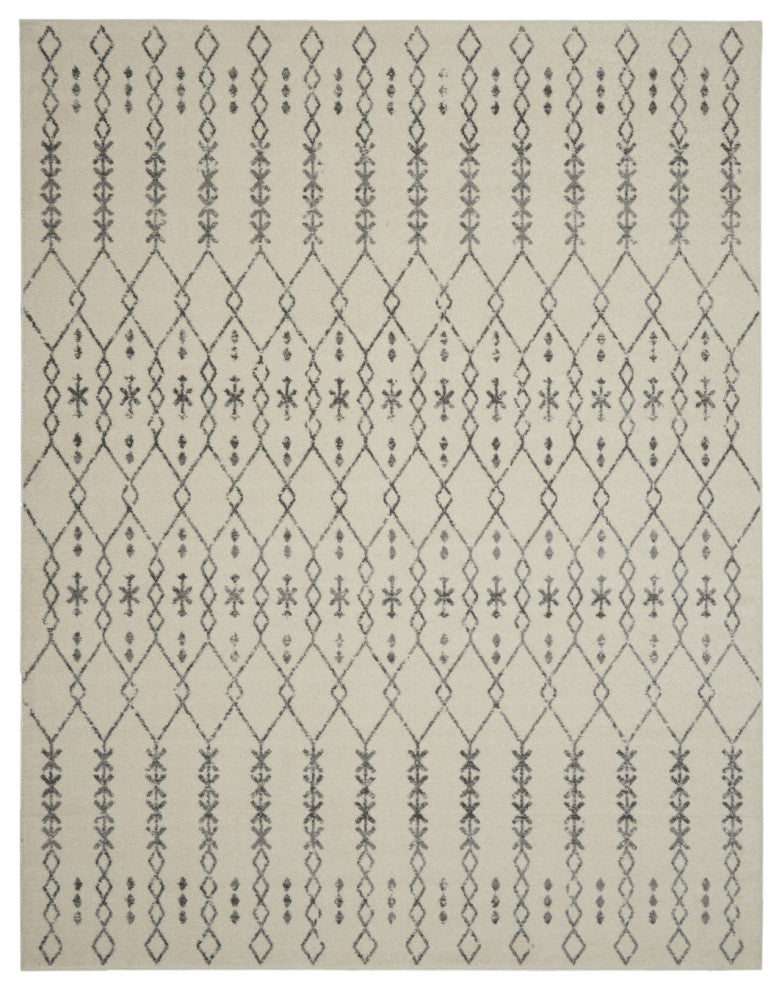 8' X 10' Gray Geometric Power Loom Area Rug