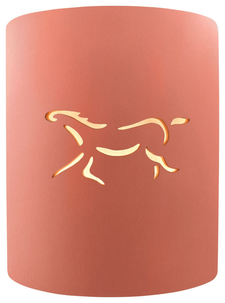 Sun Dagger Cylinder Wall Sconce, Open Top/Bottom, Gloss Blush, Standard