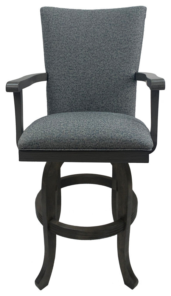 Swivel Wood 26" or 30" Bar Stool 700 Melina Base, Aqua Marine - Pd, 26"