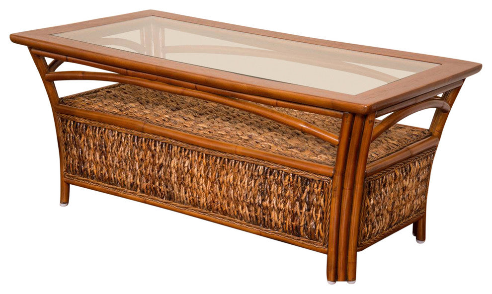 Panama Cocktail Table With Glass, Sienna