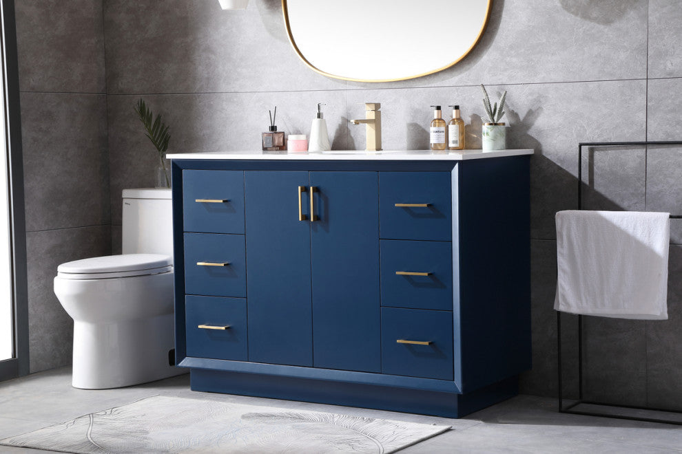 48" SIngle Bathroom Vanity, Blue