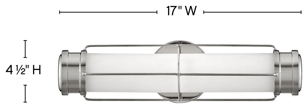 Hinkley Saylor Medium Led Sconce, Polished Nickel