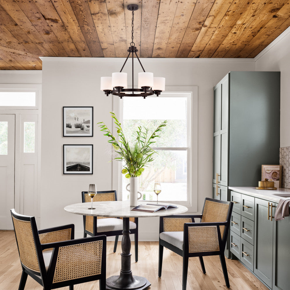 CHLOE Lighting SOLBI Contemporary 6-Light Chandelier Fixture, Oil Rubbed Bronze