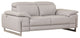 93" Tasteful Light Gray Leather Sofa Set