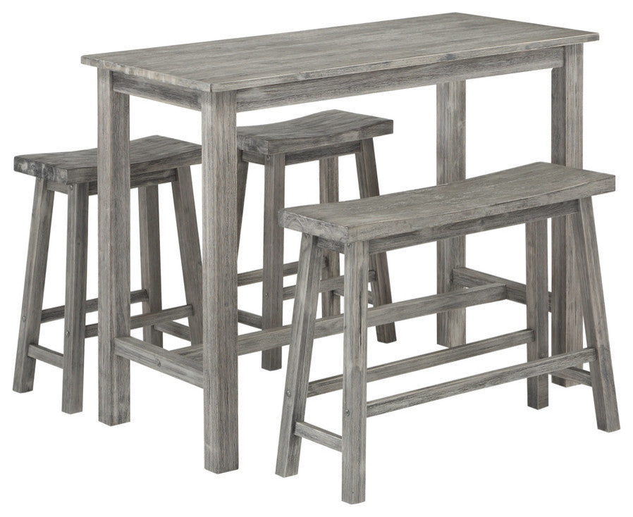 Sonoma 4-Piece Pub Set, Storm Gray Wire-Brush