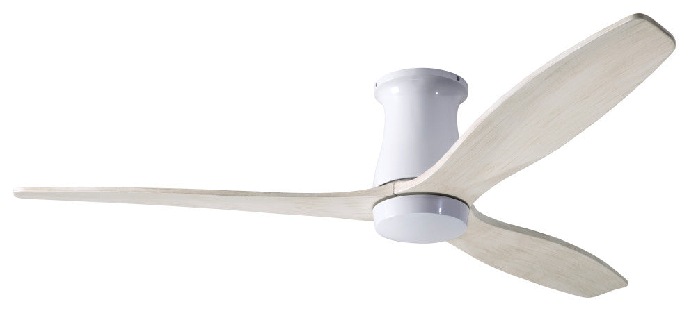Arbor Flush Fan Gloss White, 54" Whitewash Blades, Wall/Remote Control