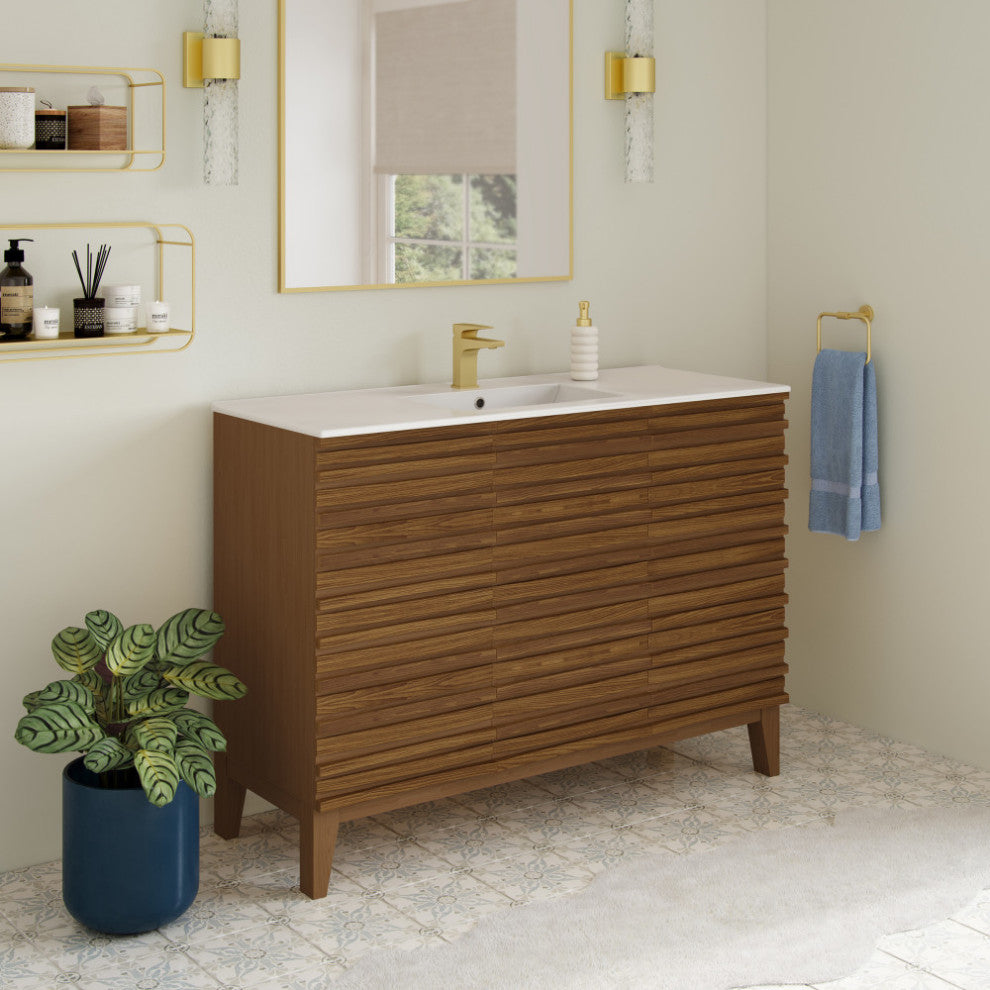 Cascade 48'' Bathroom Vanity, Walnut