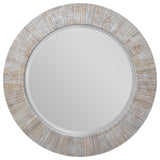 Repose Whitewash Round Mirror