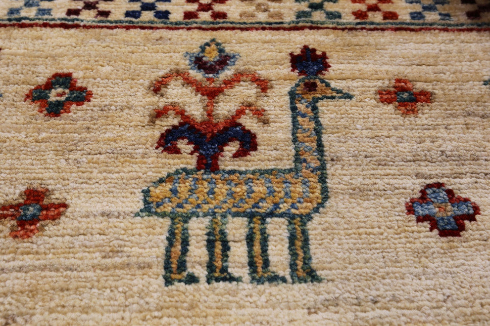 8' 0" X 11' 2" Handmade Persian Gabbeh Tribal Wool Rug Q10964