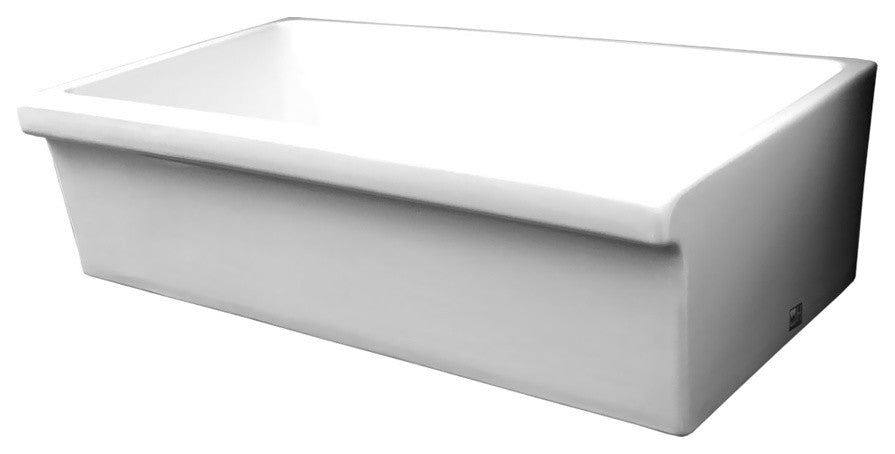 Large Quatro Alcove Reversible Fireclay Sink, White