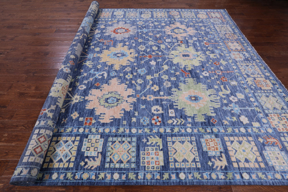 Turkish Oushak Handmade Wool Rug 10' 5" X 13' 10" - Q13283