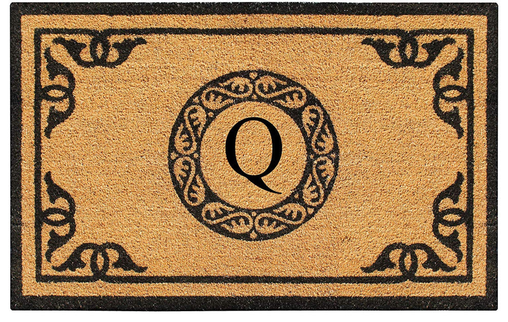 A1HC Hand-Crafted by Artisans Geneva Monogrammed Entry Doormat, 30"x48", Q
