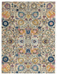 5' X 7' Orange And Ivory Floral Power Loom Area Rug